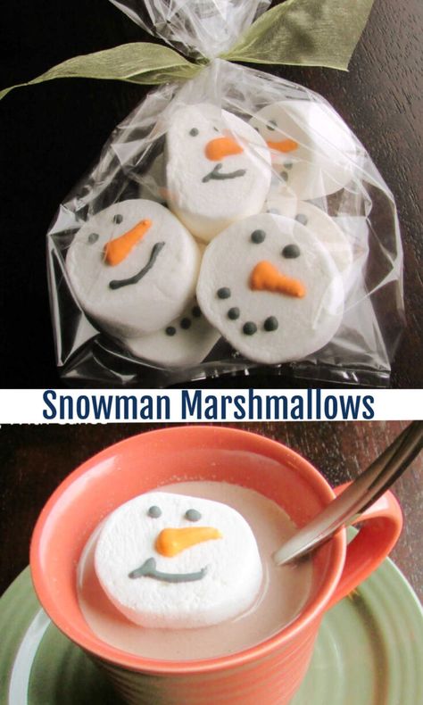 Marshmallow Christmas Treats, Marshmallow Snowmen, Christmas Party Treats, Cup Of Hot Cocoa, Christmas Brunch Recipes, Marshmallow Crafts, Easy Candy Recipes, Crunch Recipe, Christmas Treats Boxes