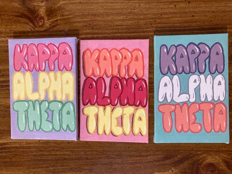 Kappa Painting Canvases, Sorority Canvas Alpha Chi Omega, Kappa Alpha Theta Canvas Painting, Theta Painting Canvases, Theta Canvas Ideas, Kappa Alpha Theta Art, Kappa Alpha Theta Painting, Theta Phi Alpha Canvas, Sorority Art Canvases