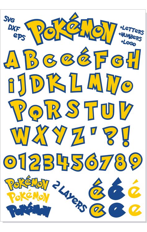 Pokémon Font, Cricut Pokemon, Pokemon Alphabet, Pokemon Letters, Svg Pokemon, Pokemon Party Decorations, Pokemon Logo, Pokemon Themed Party, Pokemon Birthday Cake