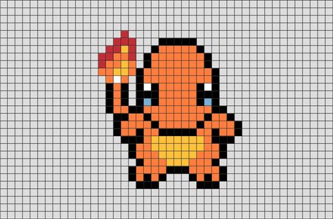 Pokemon Charmander Pixel Art from BrikBook.com #Pokemon #Charmander #FireType #pixel #pixelart #8bit Shop more designs at http://www.brikbook.com Charmander Embroidery, Charmander Perler, Nintendo Pixel Art, Grille Pixel Art, Charmander Art, Pokemon Pixel Art, Pixel Pokemon, Pixel Art Minecraft, Image Pixel Art