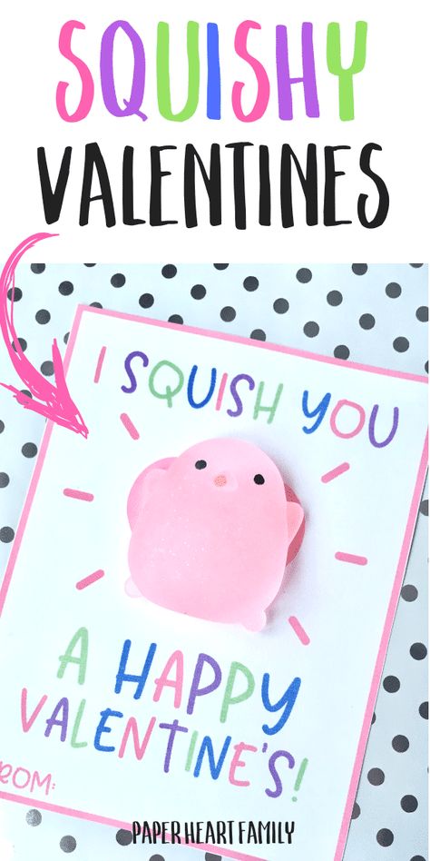 Squishy Valentine, Printable Valentines For Kids, Free Printable Valentines Cards, Fun Valentines Day Ideas, Valentinstag Party, Class Valentines, Valentine Gifts For Kids, Printable Valentines Cards, Printable Valentines