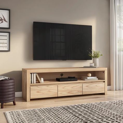 Eurostyle Bryant TV Stand for TVs up to 70" | Wayfair Tv Stand Designs, Spindle Dining Chair, Muebles Living, Rack Tv, Media Stand, Living Room Tv Stand, Tv Stand Wood, Tv Furniture, Euro Style