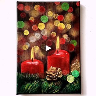 Christmas Mood Acrylic Painting | Christmas Mood Acrylic Painting Color used : Burnt sienna, Burnt umber, Black, Vermilion, White, Phthalo green, Lemon yellow, Brilliant red, Gold, Green... | By El Drawing Arts | Facebook Acrylic Painting For Christmas, Christmas Paintings Acrylic, Christmas Painting Acrylic, Canvas Painting Ideas Christmas, Christmas Art Painting Acrylic, Christmas Gnomes Painting, Acrylic Christmas Paintings, Christmas Art Canvas, Christmas Art Painting