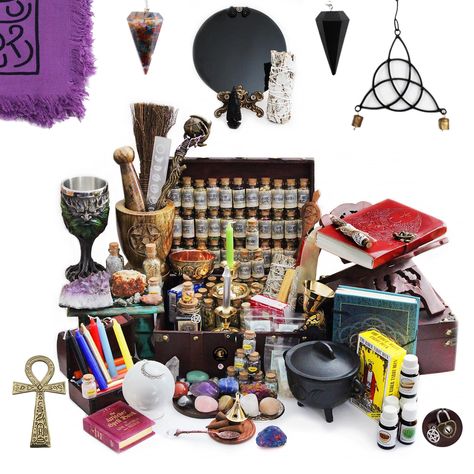 PRICES MAY VARY. This a Huge Witchcraft Kit, a complete Witch Stater Kit for Baby Witch and Advanced Practitioners. Comes with 236 Wiccan Supplies and Tools. Giant Witchcraft Kit with 60 Wiccan Herbs for a complete apothecary kit, the Wiccan Herbs you will find are: Chamomile, Rosemary, Burdock, Rose Petals, Calendula, Lavender and many more. Complement your Wiccan Altar with this Witchcraft kit which comes with 236 Wiccan Supplies and tools. Plus, two wood boxes with lock and keys to keep your Witch Craft Equipment, Witchcraft Starter Kit, Witchcraft Items, Potion Cabinet, Witchcraft Kit, Alter Witchcraft, Witch Starter Kit, Wiccan Supplies, Witchcraft Practice