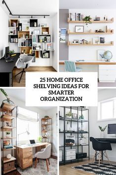 home office shelving ideas for smarter organization cover Open Shelving Office Organization, Open Shelving In Office, Small Office Shelves Ideas, Shelving For Office, Above Desk Shelving Ideas, Shelves Over Desk Ideas, Home Office Decorating Ideas For Women Book Shelves, Desk Shelves Ideas, Office Organization Shelves