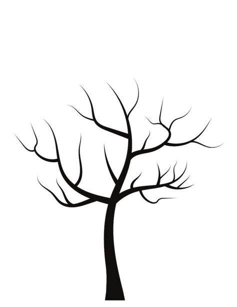 Free blank tree template printable for kids activities! Perfect for fall activities for toddlers and preschoolers. Grab this free printable tree coloring page or painting or gluing crafts. Winter Tree Template Free Printable, Fall Tree Outline, Bare Tree Template, Bare Tree Template Free Printable, Fall Tree Coloring Page, Blank Tree Template, Printable Silhouettes Free, Tree Templates Printable Free, Fall Tree Painting For Kids