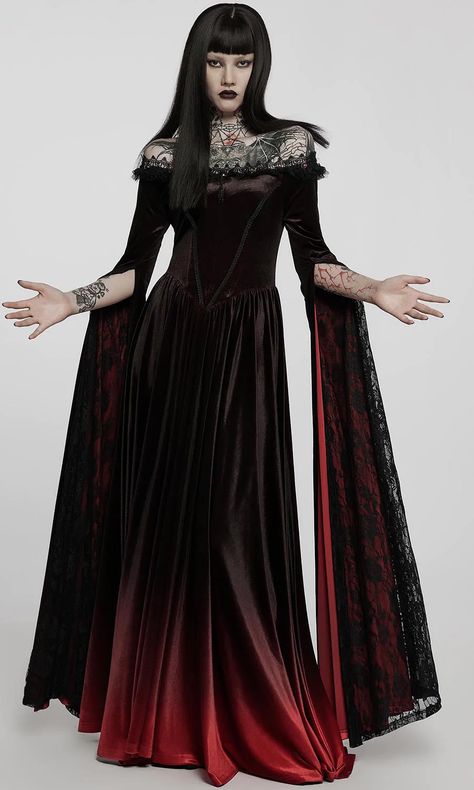 ALL CLOTHING | Beserk Online Australia Gothic Ballgown, Samara Dress, Ophelia Dress, Red Gothic, Queen Of The Night, Dark Queen, Princess Sleeves, Velvet Gown, Garment Fabric