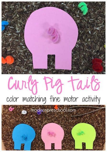 Help the pigs on the farm find their tails in the mud!  Simple fine motor color matching activity for preschoolers from Modern Preschool! Modern Preschool, Farm Math, Farm Activities Preschool, Farm Lessons, Farm Animals Activities, Farm Theme Preschool, Sensory Tray, Animal Lessons, Activity For Preschoolers