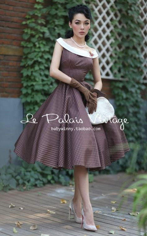 Grown Dress, Vestidos Pin Up, Pin Up Vintage, Vintage Autumn, Puff Dress, Pin Up Dresses, فستان سهرة, Vintage Inspired Outfits, Vintage Couture