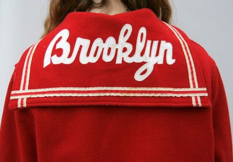 Brooklyn (again) Letter Jacket, Aesthetic Board, 자수 디자인, Design Book, Vintage Lettering, Vintage Sports, Cheerleading, Cool Girl, Varsity Jacket