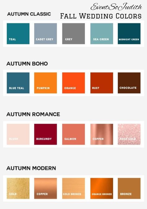 November Wedding Colors, Fall Wedding Colors October, October Wedding Colors, September Wedding Colors, Teal Wedding Colors, Fall Wedding Color Schemes, Wedding Color Pallet, Fall Wedding Color Palette, Marriage Ideas