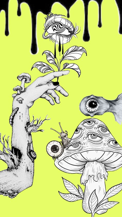 #eyes #blackandwhite #snails #weirdcore #tattoo #mushrooms Mushroom Eyes Tattoo, Weird Mushroom Art, Mushroom Eyes Drawing, Eye Mushroom Art, Mushroom With Eyes Tattoo, Flowers With Eyes Tattoo, Weirdcore Eyes Drawing, Mushroom Eye Tattoo, Mushroom With Eyes Drawing