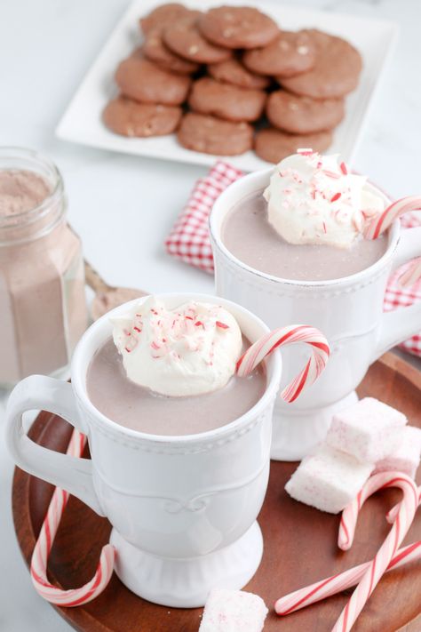 Starbucks Peppermint Hot Chocolate Recipe, Cocoa Mix In A Jar, Diy Hot Chocolate Mix, Cocoa Mix Recipe, Peppermint Whipped Cream, Hot Cocoa Mix Recipe, Hot Chocolate Mix Recipe, Gourmet Hot Chocolate, Mix In A Jar