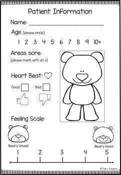 Teddy Bear Hospital, Hospital Dramatic Play, Counting Bears, Dramatic Play Printables, Community Helpers Theme, Teddy Bear Day, Role Play Areas, People Who Help Us, Child Life Specialist