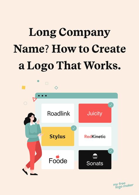 Fitting a long company name into a logo is kind of like fitting a bunch of toys into a small box — it can be a challenge, and if you’re not careful, you can overload the box and risk clutter and confusion. To avoid mistakes and ensure your design serves you well, here are a few things to keep in mind when designing a long company name logo. #logo #logodesign #branding #businessname #companyname #nameideas #businessnameideas #startingabusiness Long Name Logo Design Inspiration, Long Brand Name Logo Design, Logo With Long Name, Long Brand Name Logo, Long Name Logo, Bad Logos, Logotype Branding, Things To Keep In Mind, Different Words