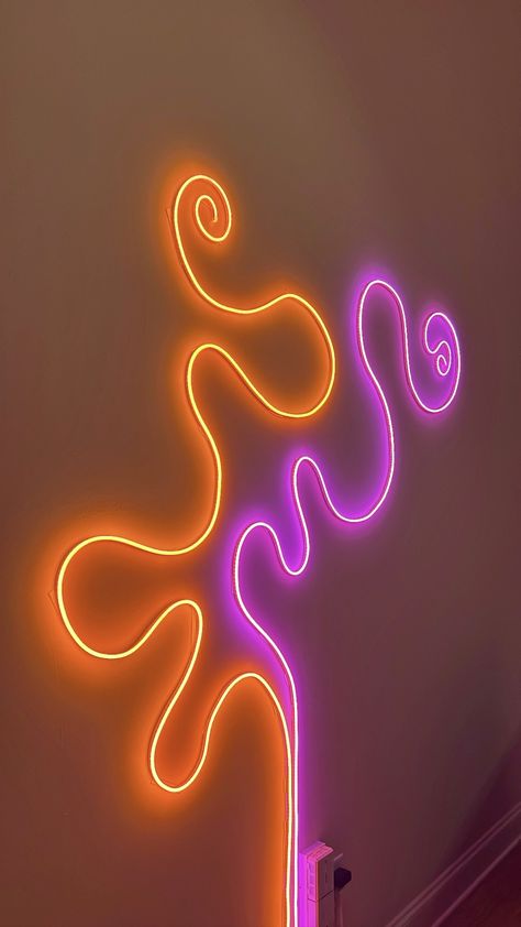 Neon Lights Aesthetic, Neon Wall Lights, Flexible Led Light, Lights For Bedroom, Led Band, Salon Interior Design, Led Stripes, Rope Light, Apartment Decor Inspiration