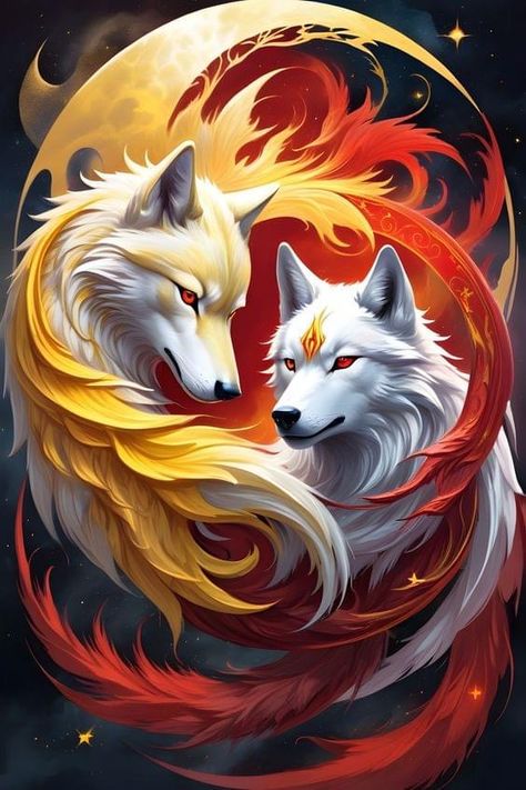 Jing Y Jang, Wolf Art Fantasy, Wild Animal Wallpaper, Wolf Images, Mythical Creatures Fantasy, Wolf Artwork, Whatsapp Wallpaper Cute, Dragon Artwork Fantasy, Fantasy Wolf