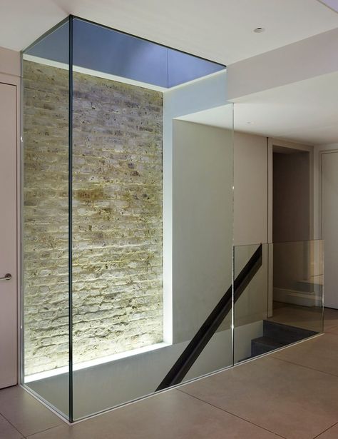 London Extension, Wall Architecture, White Lodge, Miller House, Lodge House, Glass Balcony, Glass Extension, Interior Design Elements, Glass Walls