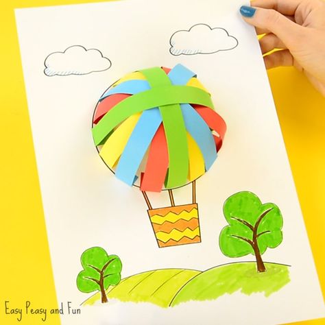 We have the most adorable hot air balloon paper craft idea to share with you today, and it comes with a printable template you can use (if you wish). Simple paper crafts for kids (and kids at heart) are out favorite to do as we always have some colorful paper just laying around. *this post … Balloon Paper Craft, Air Balloon Craft, Balloon Craft, Hot Air Balloon Paper, Hot Air Balloon Craft, Background Sky, Balloon Crafts, Colorful Paper, Easy Arts And Crafts