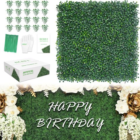 PRICES MAY VARY. BCBLF Grass Wall Panels Boxwood Greenery Hedge Backdrop ❖ What Included? -- 8Pcs 20"x20" boxwood panels (22 SQ FT). 50 zip ties. Extra 20 greenery(Used to supplement). 1 User manual. SGS Certification. Each panel contains 400 leaves. The grass is 2" high, featuring 4 stems and 4 layers per piece. More thicker and lush. Not see through. Feels natural. Feel free to contect us if you have any questions about BCBLF products and services ❖ The Material? -- Made of new PE(not recycled Hedge Backdrop, Greenery Wall Decor, Artificial Grass Wall, Grass Backdrops, Faux Grass, Grass Wall, Fake Grass, Outdoor Privacy, Zip Ties