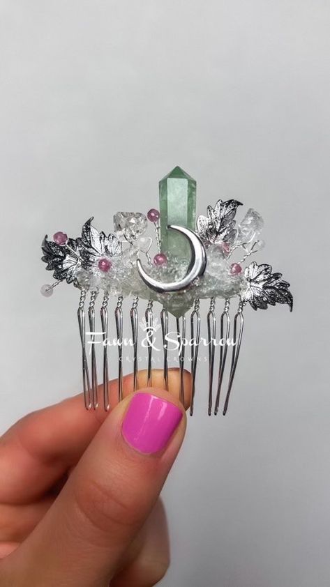 Mythical Fairy, Mermaid Hair Accessories, Wedding Braid, Magic Healing, Boho Hair Pins, Bridesmaid Hair Comb, Crystal Comb, Altered Art Jewelry, Aura Quartz Cluster