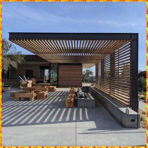 [PaidLink] 49 Modern Pergola Patio Recommendations You've Never Considered This Season #modernpergolapatio Modern Pergola Patio, Rooftop Terrace Design, Rooftop Design, Modern Pergola, Backyard Pavilion, Inspire Me Home Decor, Terrace Design, Pergola Patio, Pergola Designs