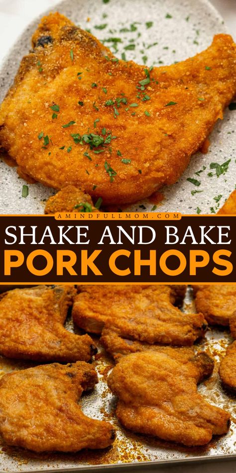 This Shake and Bake Pork Chop recipe is a homemade version of a store-bought favorite! Made with just a few ingredients, Homemade Shake and Bake Pork Chops come together in under 30 minutes to deliver juicy, tender pork chops with an irresistible crispy coating. Perfect weeknight dinner recipe! Pork Chops Breaded, Shake N Bake Pork Chops, Shake And Bake Pork Chops, Bake Pork Chops, Shake And Bake Pork, Homemade Shake And Bake, Shake And Bake, Outdoor Cooking Recipes, Breaded Pork Chops