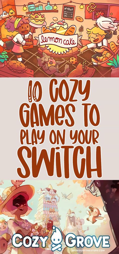 It's the perfect time to cozy up with your Nintendo Switch and play some cozy games. Here are 10 of our favorites that will keep you entertained all season long. Some games listed Stardew Valley, Bear and Breakfast, Cozy Grove, Animal Crossing, Unpacking, and more. Cozy Grove Switch, Cozy Games For Nintendo Switch, Comfy Nintendo Switch Games, Cozy Witch Games, Best Video Games Of All Time, Cute Games On Switch, Nintendo Switch Games For Adults, Cheap Nintendo Switch Games, Calming Nintendo Switch Games