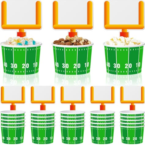 PRICES MAY VARY. Football Theme Party Supplies: you will be provided with 24 pieces of sports bowls, 24 pieces of football goal cards as well as 2 sheets of dot stickers, adequate quantity can fully meet your daily needs, also you can share with intimate mates and family members who are going to hold a party Cute Size: these football bowls for party measure approx. 90 x 75 x 62 mm/ 3.54 x 2.95 x 2.44 inches, lightweight and exquisite, which can hold 240 ml/ 8 oz water or drinks, very useful and Kids Football Parties Target, Boys Football Christmas Party Games, Football Party Kids Games, Football Party Theme Games, Cricut Football Party, Super Bowl Display, Boys Football Birthday Party Games, Kids Tailgate, 49ers Birthday Party