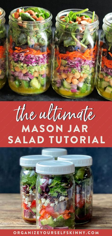 Mason Jar Chef Salad, Whole30 Mason Jar Salad, Making Salads For The Week, Mason Jar Salad Order, Mason Salad Jars, Building A Salad, Glass Jar Salads, Cobb Salad Mason Jar Recipe, Jar Salad Recipes Healthy