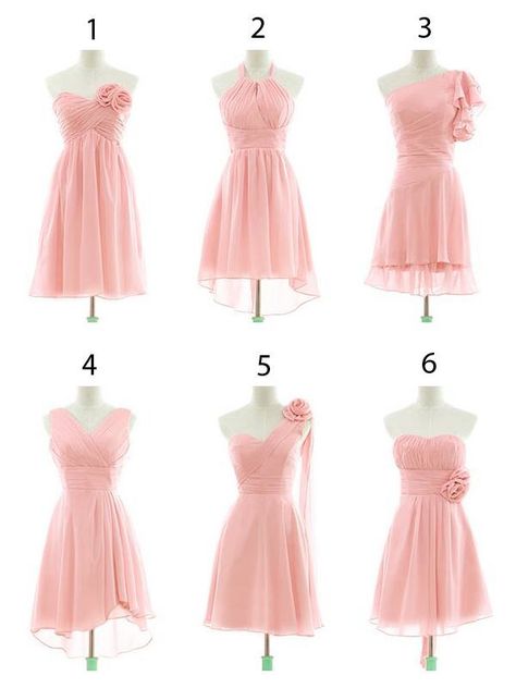 Short length peach bridesmaid dresses Vestidos Color Salmon, Peach Dress Short, Model Baju Bridesmaid, Rose Pink Bridesmaid Dresses, Pink Bridesmaid Dresses Short, Gold Dress Short, Peach Bridesmaid, Peach Gown, Peach Bridesmaid Dresses