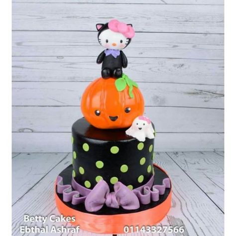 Halloween  Hello kitty  cake Cute Halloween Cakes, Cat Cakes, Scary Cakes, Witch Cake, Hello Kitty Birthday Cake, Halloween Birthday Cakes, Enchanted Party, Cake Wallpaper, Halloween Cake Pops