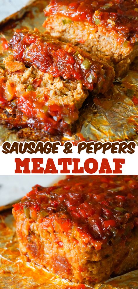 Wurstfest Outfit, Italian Sausage Meatloaf, Sausage Meat Recipes, Sausage Meatloaf, Ground Chicken Meatloaf, Easy Meatloaf Recipe, Sausage Meat, Pasta Penne, Sausage Peppers