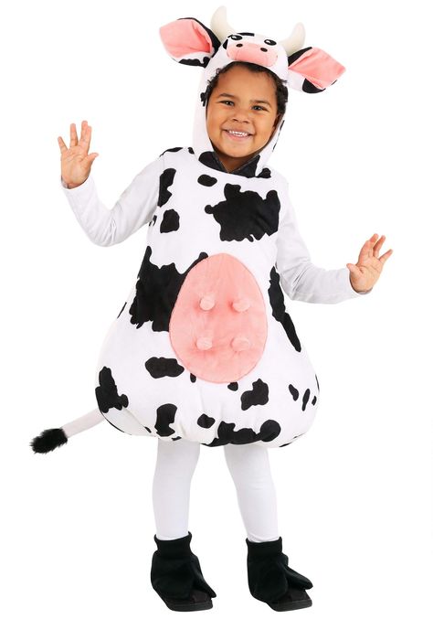 Diy Cow Costume, Pink Glitter Makeup, Cow Ears, Cow Costume, Scary Animals, White Tights, Toddler Costumes, Creative Valentines, Diy Valentines Crafts