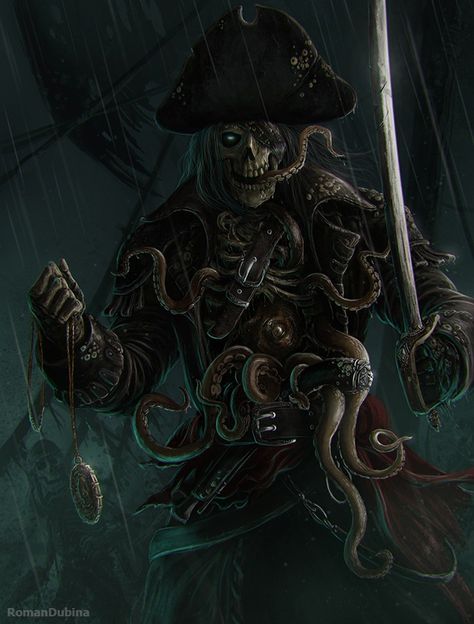 Cool Pirate Art, Undead Pirate Art, Pirates Concept Art, Fantasy Pirate Art, Pirate Fantasy Art, Concept Art Ideas, Undead Pirate, Pirates Art, Pirate Ghost