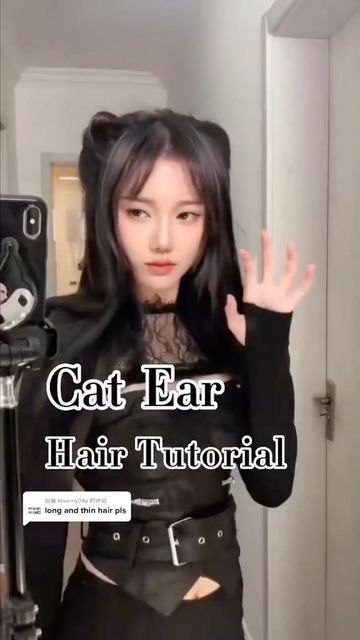 Cat Ears Hairstyle Short Hair, Cat Ear Hair Tutorial, Cat Ears Hairstyle Tutorials, Cat Ears With Hair, Cat Ears Hairstyle, Cat Hairstyle, Cat Ear Hair, Victorian Hairstyles, Fotos Ideas