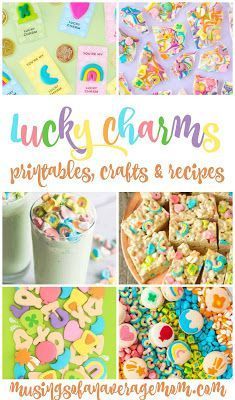 Lucky Charm Birthday Party, March Ideas, Lucky Charms Marshmallows, Lucky Charms Cereal, Irish Party, Mentor Program, The Slow Roasted Italian, Cereal Bar, Marshmallow Treats