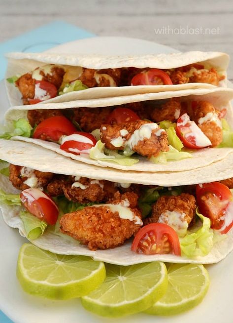 Spiced Chicken, Chicken Nugget, Soft Tacos, Lime Dressing, South Of The Border, Chicken Spices, Chicken Nuggets, Breakfast Recipes Easy, Main Meals