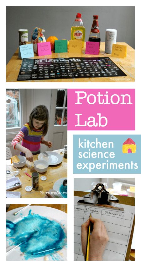 Magic Potion Science Experiment, Potion Lab, Lab Kitchen, Play Dough Recipes, Kitchen Science Experiments, Kitchen Science, Experiment For Kids, Science Experiments For Kids, Experiments For Kids