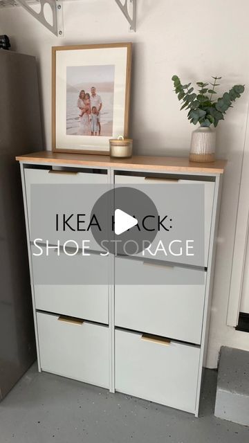 Small Hall Shoe Storage Ideas, Shoes Cabinet Diy Ideas, Shoes Storage Ideas Ikea, Shoes Shelf Ikea, Ikea Shoe Shelf Hack, Diy Wood Shoe Storage, Nordli Shoe Storage, Ikea Cabinets Hack, Ikea Shoe Hacks