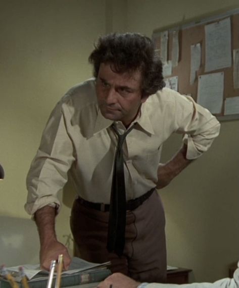 Peter Falk as Colombo, in a casual office look Columbo Aesthetic, Recital Poster, Future Memes, Columbo Peter Falk, Gaslight Gatekeep Girlboss, Chet Baker, Peter Falk, Wedding Lookbook, Pilot Episode