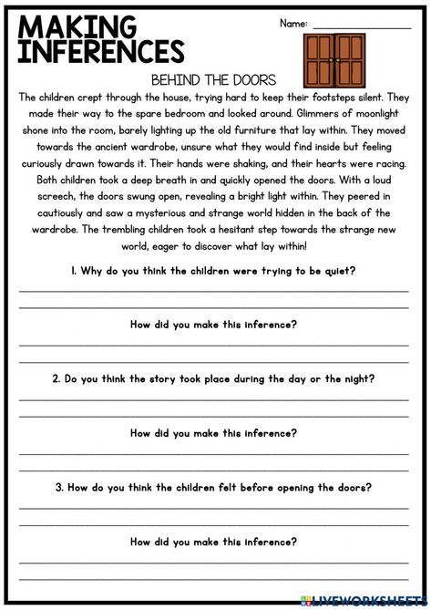 Inferential Comprehension Activities, 4th Grade Ela Worksheets, Making Inferences Worksheet, Inferring Activities, Inference Worksheet, 4th Grade Worksheets, Thanksgiving Reading Comprehension, Inference Activities, Reading Comprehension Lessons