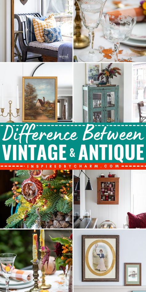 Do you know your way around an antique shop or are you a vintage fan? Yes, there is a difference between vintage and antique finds, even if both can build beautiful decor schemes. In this post, we’ll dive into what each means and discover ways to integrate both vintage and antique pieces into your home. Antique Decor Ideas, Decorating With Antiques Ideas, Decorating With Antiques, Midcentury Interior, Different Interior Design Styles, Diner Decor, Vintage Vignettes, Vintage Fan, Different Design Styles