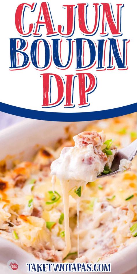 Louisiana Boudin Dip - Take Two Tapas Boudin Dip Cream Cheese, Boudain Dip Easy, Boudin Dip Louisiana, Cajun Caviar Dip, Cajun Dips, Boudain Dip, Cajun Boudin Recipe, Boudin Dip Recipe, Cajun Dip