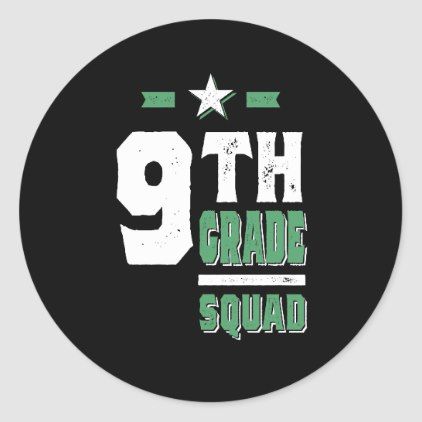 9th Grade Squad Classic Round Sticker Middle School Literacy, Graduation Stickers, 8th Grade Science, Ninth Grade, Teachers College, Middle School Writing, Maths Algebra, School Labels, 9th Grade