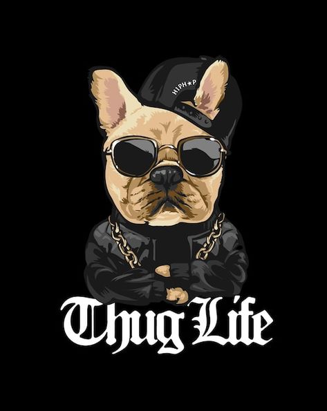 Thug life slogan with cartoon dog in coo... | Premium Vector #Freepik #vector #teddy #t-shirt-graphic #bear #vintage-tshirt-design Cat Tshirt Design, Life Slogans, Groot Marvel, Tshirt Printing Design, Cute Canvas Paintings, Dog Vector, Cute Canvas, Graphic Tshirt Design, Dogs Tee