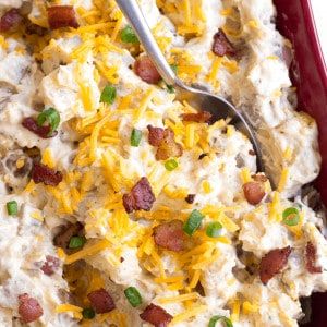 Baked Potato Salad Recipe, Bacon Ranch Potato Salad, Low Carb Veggie, Loaded Potato Salad, Baked Potato Toppings, Ranch Potato Salad, Loaded Baked Potato Salad, Bread Booze Bacon, Bacon Ranch Potatoes