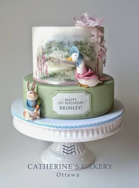 Beatrix Potter Cake, Peter The Rabbit, Peter Rabbit Cake, Peter Rabbit Birthday, Cake Wrecks, Rabbit Cake, Painted Cakes, Mother Goose, Gorgeous Cakes