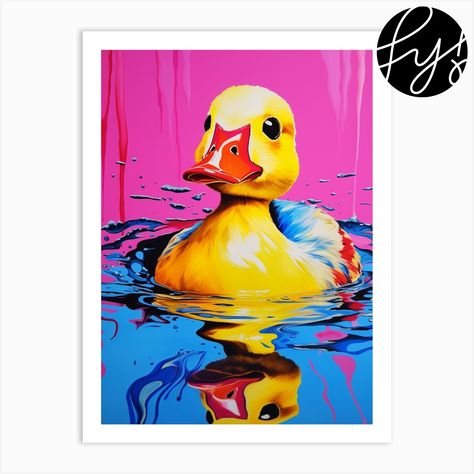 Fine art print using water-based inks on sustainably sourced cotton mix archival paper. • Available in multiple sizes • Trimmed with a 2cm / 1" border for framing • Available framed in white, black, and oak wooden frames. Tags: PJ-4883-407 Pop Art Animals, Bunny Painting, Duck Art, Heart Art, Painting Illustration, Acrylic Art, Painting Crafts, Water Based Ink, Fine Art Print