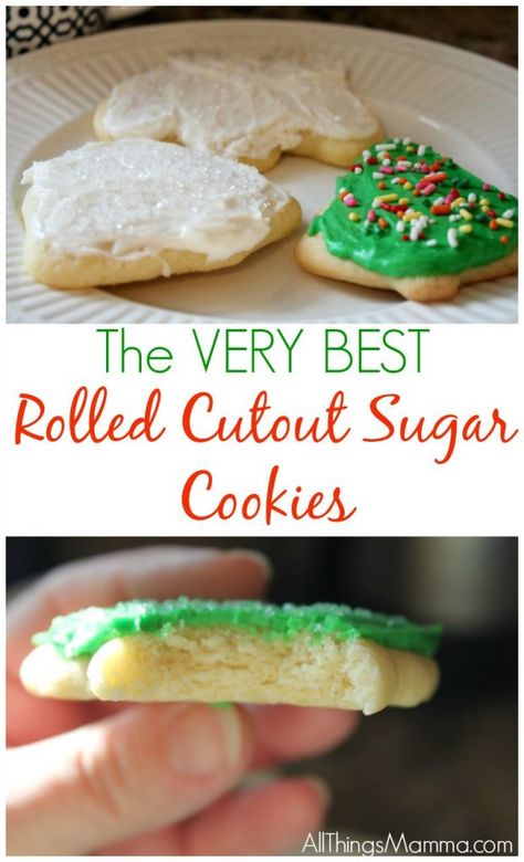 Cutout Sugar Cookie Recipe, Sugar Cookie Cutout Recipe, Rolled Sugar Cookie Recipe, Roll Out Sugar Cookies, Soft Sugar Cookie Recipe, Cut Out Cookie Recipe, Perfect Sugar Cookies, Homemade Sugar Cookies, Sugar Cookie Recipe Easy